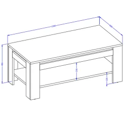 Garnero Arredamenti Tavolino da salotto 120x60 cm moderno rovere rustico nero Ilyssa Discount