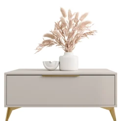 Garnero Arredamenti Tavolino da salotto 104x45cm 2 cassetti a frontale unico beige Miriam