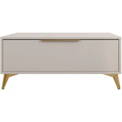 Garnero Arredamenti Tavolino da salotto 104x45cm 2 cassetti a frontale unico beige Miriam