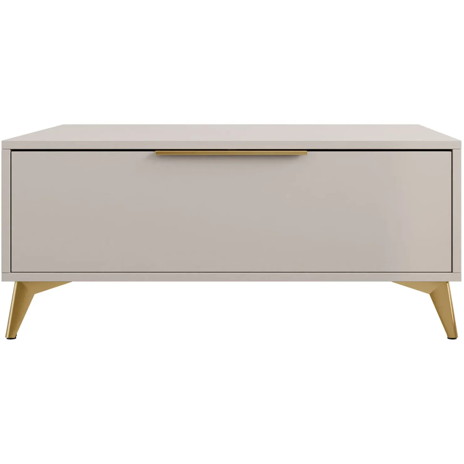 Garnero Arredamenti Tavolino da salotto 104x45cm 2 cassetti a frontale unico beige Miriam