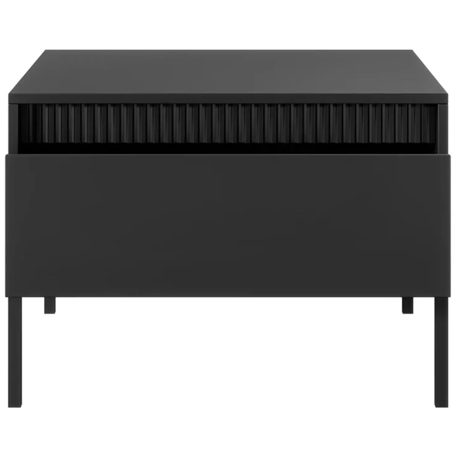Garnero Arredamenti Tavolino da salotto 68x49cm 1 cassetto cannettato Ciar Nero Opaco Best