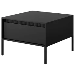 Garnero Arredamenti Tavolino da salotto 68x49cm 1 cassetto cannettato Ciar Nero Opaco Best