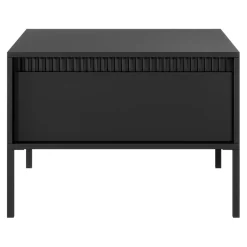 Garnero Arredamenti Tavolino da salotto 68x49cm 1 cassetto cannettato Ciar Nero Opaco Best