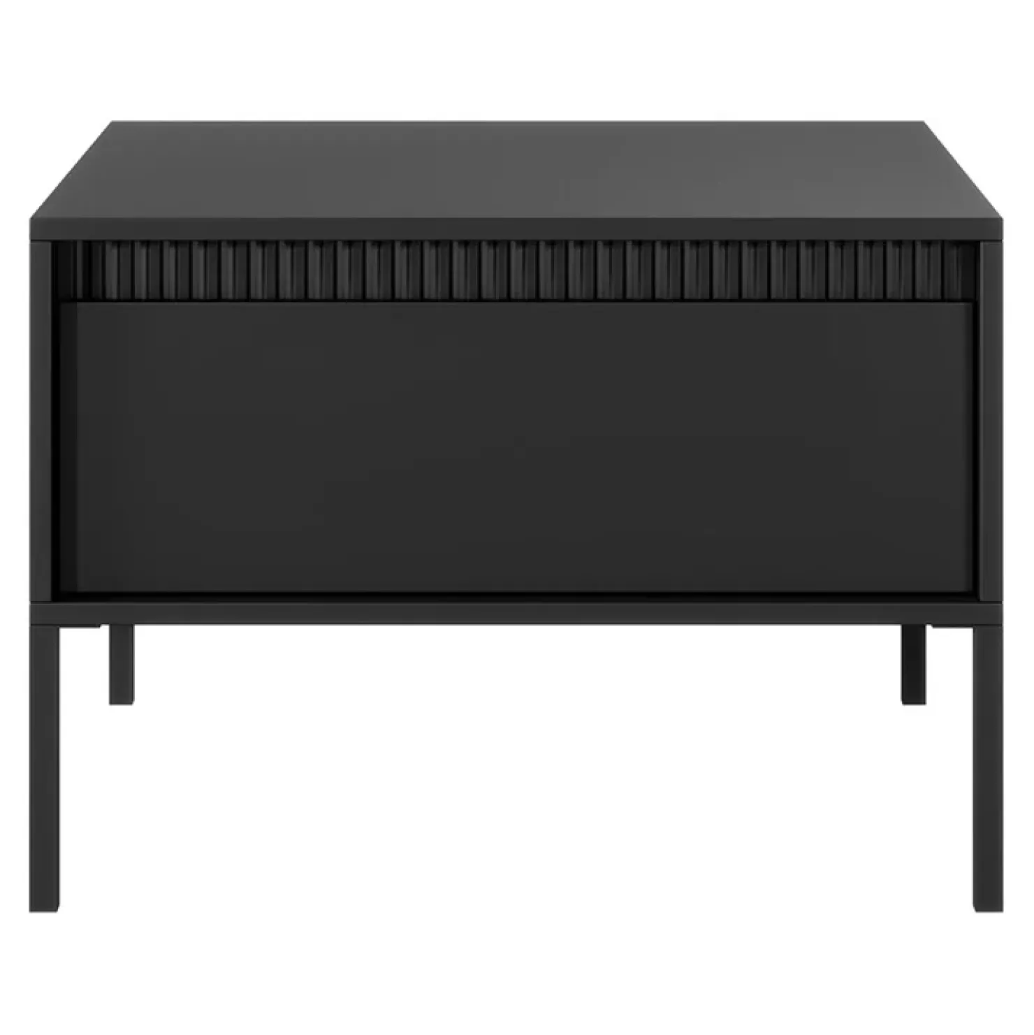 Garnero Arredamenti Tavolino da salotto 68x49cm 1 cassetto cannettato Ciar Nero Opaco Best