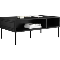 Garnero Arredamenti Tavolino da salotto 110x40cm 2 vani Stark Nero Opaco Online