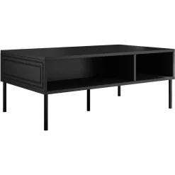 Garnero Arredamenti Tavolino da salotto 110x40cm 2 vani Stark Nero Opaco Online