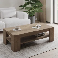 Garnero Arredamenti Tavolino da salotto 130x67cm 1 ripiano moderno Islen Noce New