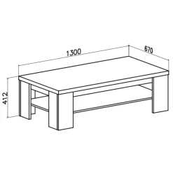 Garnero Arredamenti Tavolino da salotto 130x67cm 1 ripiano moderno Islen Noce New