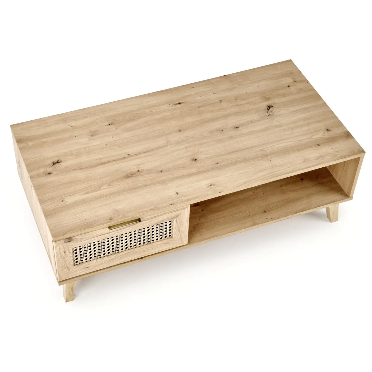 Garnero Arredamenti Tavolino da salotto 120x41cm 1 cassetto 1 vano a giorno moderno rovere Sombra Best