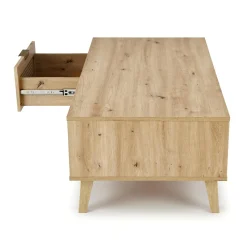 Garnero Arredamenti Tavolino da salotto 120x41cm 1 cassetto 1 vano a giorno moderno rovere Sombra Best