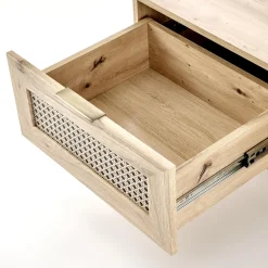 Garnero Arredamenti Tavolino da salotto 120x41cm 1 cassetto 1 vano a giorno moderno rovere Sombra Best