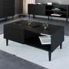 Garnero Arredamenti Tavolino da salotto 100x52cm 2 ante moderno nero Flippo Outlet