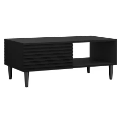 Garnero Arredamenti Tavolino da salotto 100x52cm 2 ante moderno nero Flippo Outlet