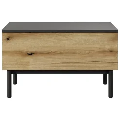 Garnero Arredamenti Tavolino da salotto 80x49cm 1 cassetto nero opaco rovere Amel Outlet