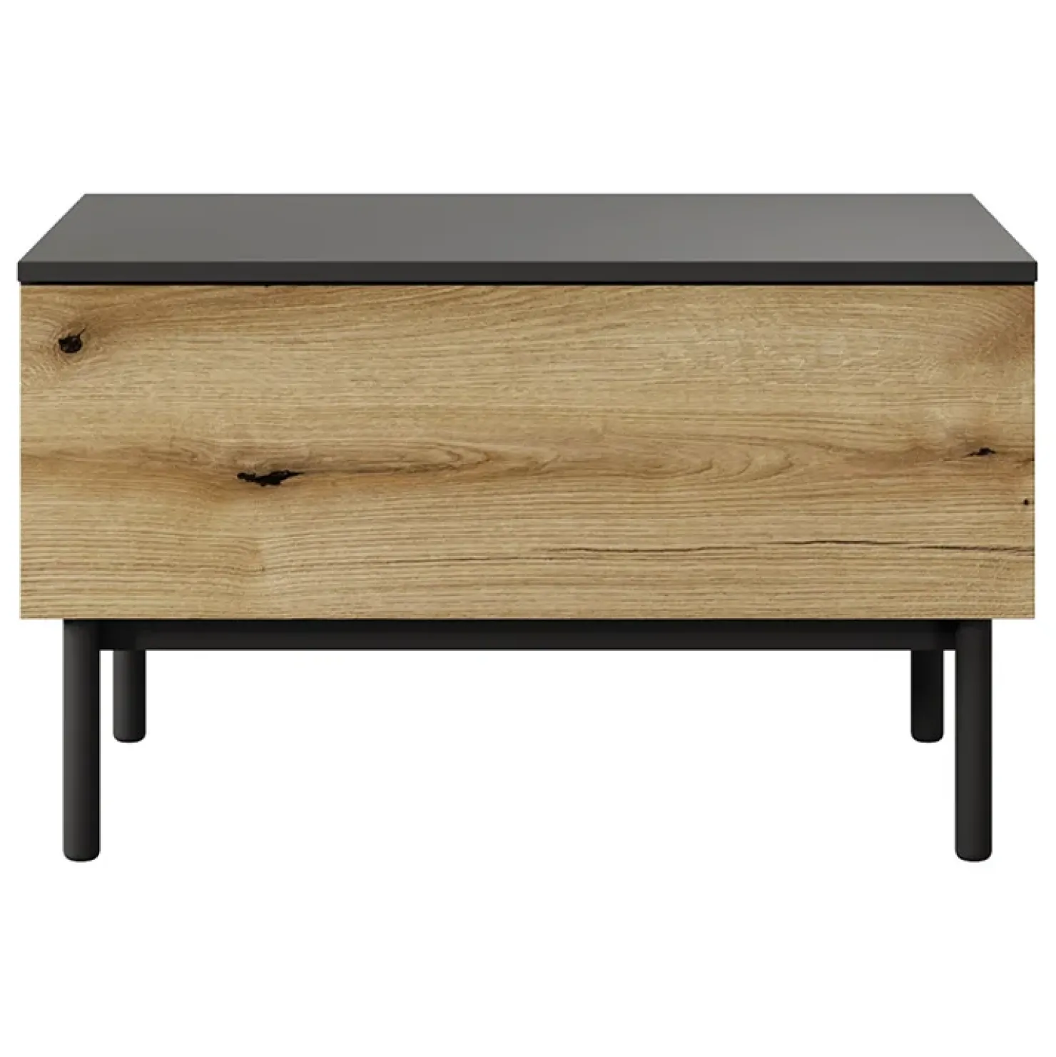 Garnero Arredamenti Tavolino da salotto 80x49cm 1 cassetto nero opaco rovere Amel Outlet