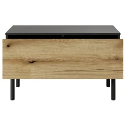 Garnero Arredamenti Tavolino da salotto 80x49cm 1 cassetto nero opaco rovere Amel Outlet