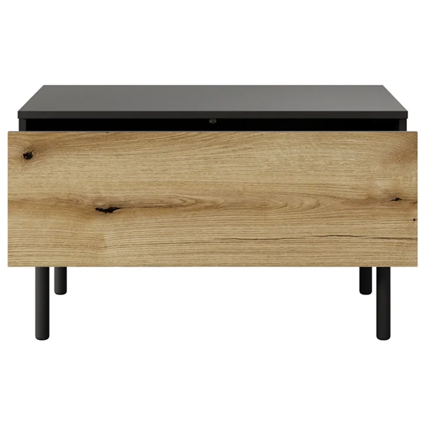 Garnero Arredamenti Tavolino da salotto 80x49cm 1 cassetto nero opaco rovere Amel Outlet