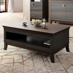 Garnero Arredamenti Tavolino da salotto 120x49cm antracite lucido rovere scuro Umag Sale