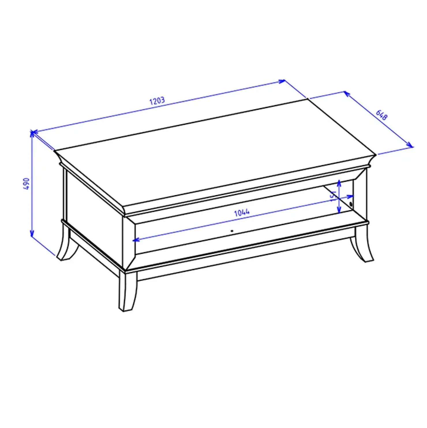 Garnero Arredamenti Tavolino da salotto 120x49cm antracite lucido rovere scuro Umag Sale