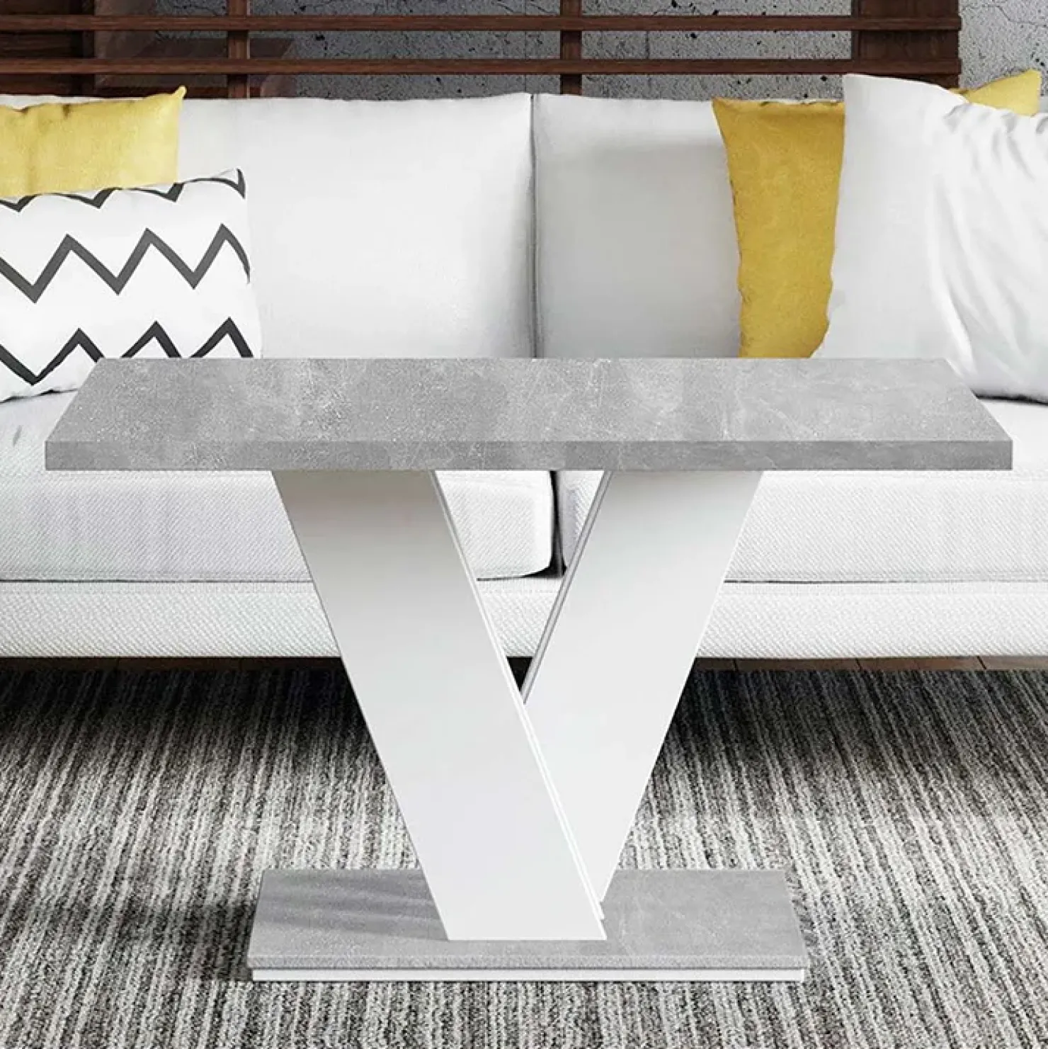 Garnero Arredamenti Tavolino da salotto 100x70cm bianco effetto marmo Amilia Discount