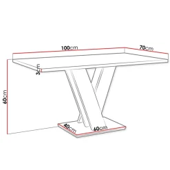 Garnero Arredamenti Tavolino da salotto 100x70cm bianco effetto marmo Amilia Discount