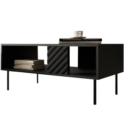 Garnero Arredamenti Tavolino da salotto 100x64cm con frontali decorati nero Daniele Nero Opaco Best