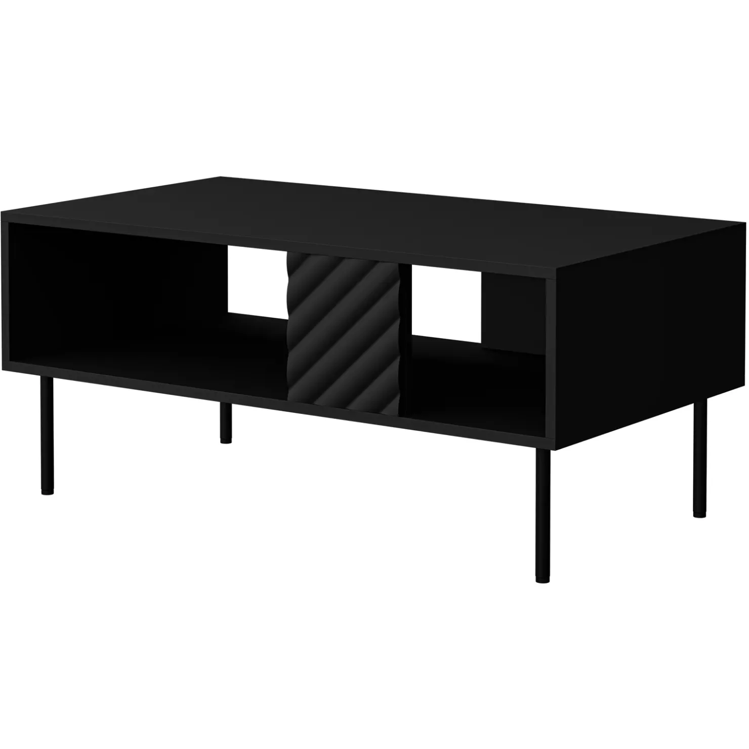 Garnero Arredamenti Tavolino da salotto 100x64cm con frontali decorati nero Daniele Nero Opaco Best