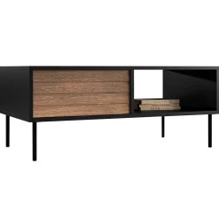 Garnero Arredamenti Tavolino da salotto 100x55cm con vano noce nero Wild Noce - Nero opaco Best