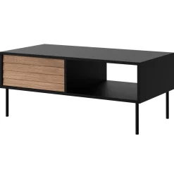 Garnero Arredamenti Tavolino da salotto 100x55cm con vano noce nero Wild Noce - Nero opaco Best