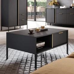 Garnero Arredamenti Tavolino da salotto 97x60cm con cassetto antracite Nebula Best