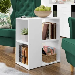 Garnero Arredamenti Tavolino da salotto 52x30cm con libreria bianco Enea Sale