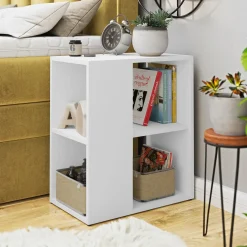 Garnero Arredamenti Tavolino da salotto 52x30cm con libreria bianco Enea Sale