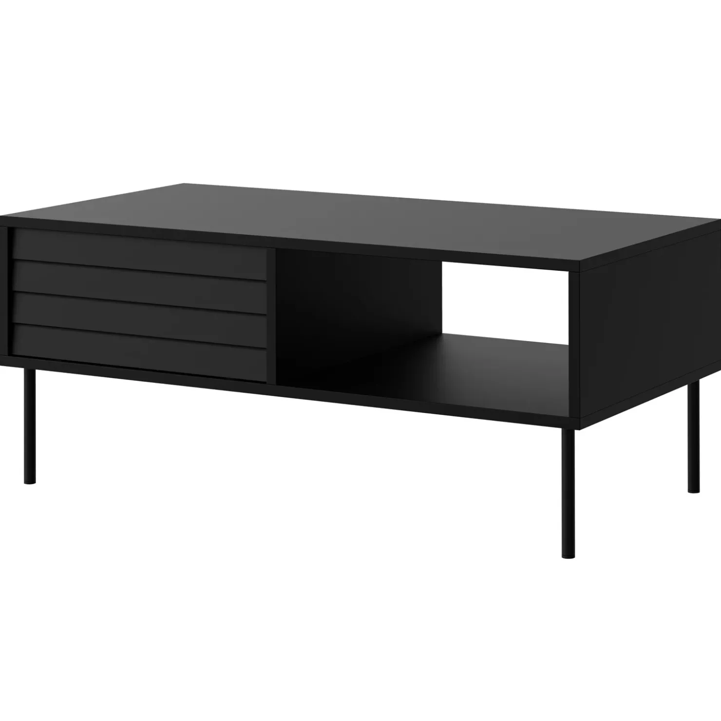 Garnero Arredamenti Tavolino da salotto 100x55cm con vano nero Wild Nero Opaco New