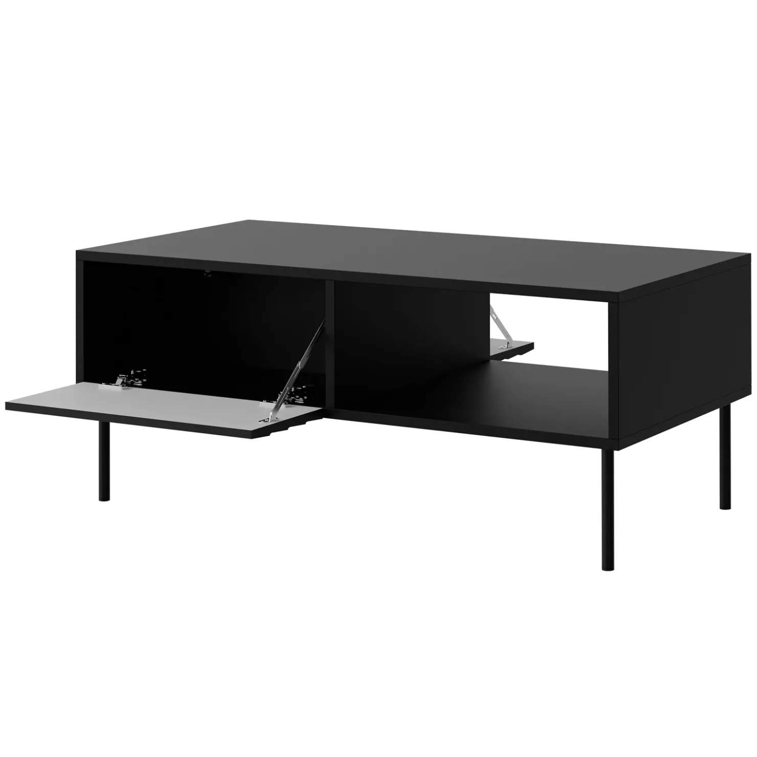 Garnero Arredamenti Tavolino da salotto 100x55cm con vano nero Wild Nero Opaco New