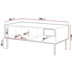 Garnero Arredamenti Tavolino da salotto 100x55cm con vano nero Wild Nero Opaco New