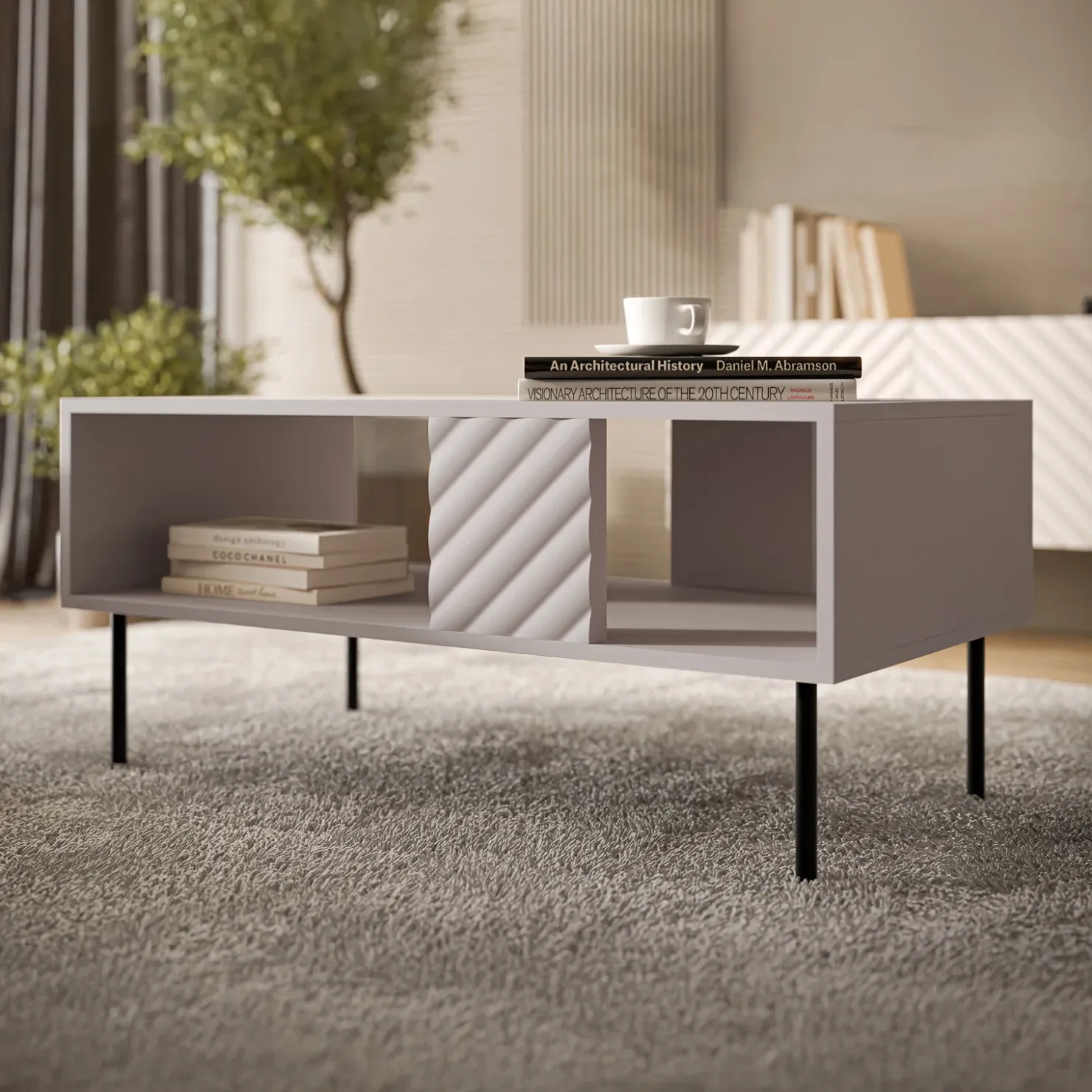 Garnero Arredamenti Tavolino da salotto 100x64cm con frontali decorati Daniele Beige Online