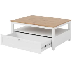 Garnero Arredamenti Tavolino da salotto 104x80cm con cassetto bianco rovere Relaxio Discount