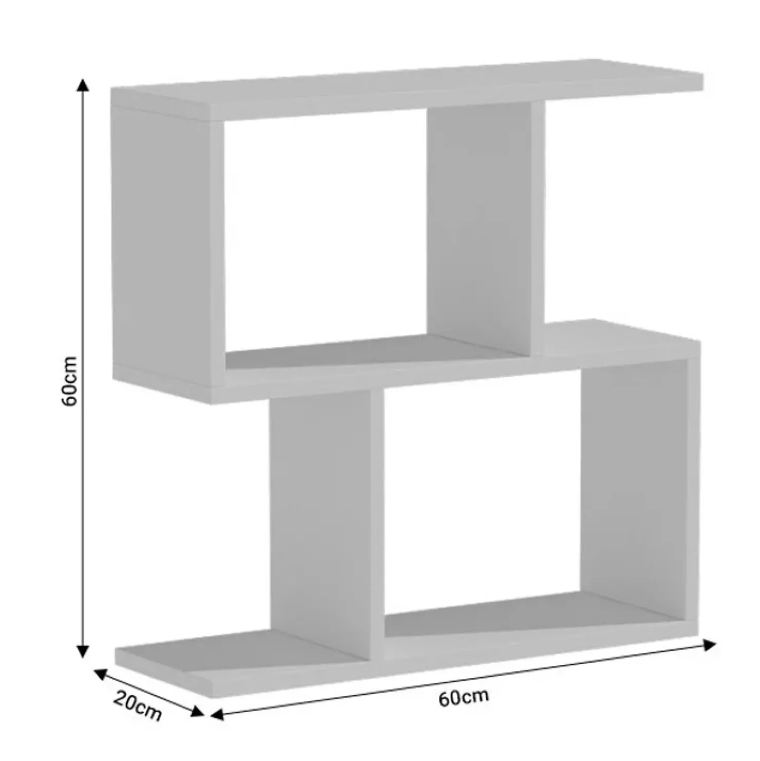 Garnero Arredamenti Tavolino da salotto 60x60cm con libreria design Priocca Bianco Opaco Hot