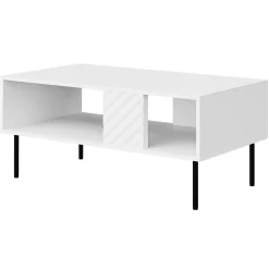 Garnero Arredamenti Tavolino da salotto 100x64cm con frontali decorati bianco Daniele Bianco Opaco Sale