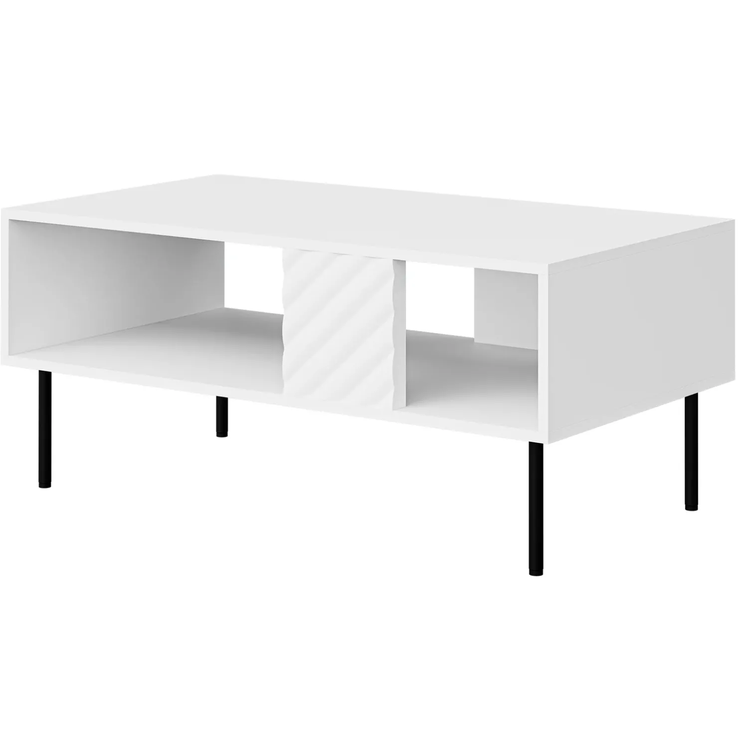 Garnero Arredamenti Tavolino da salotto 100x64cm con frontali decorati bianco Daniele Bianco Opaco Sale