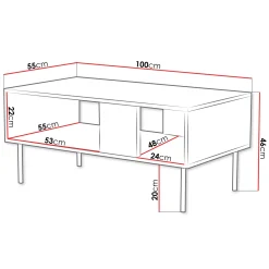 Garnero Arredamenti Tavolino da salotto 100x64cm con frontali decorati bianco Daniele Bianco Opaco Sale