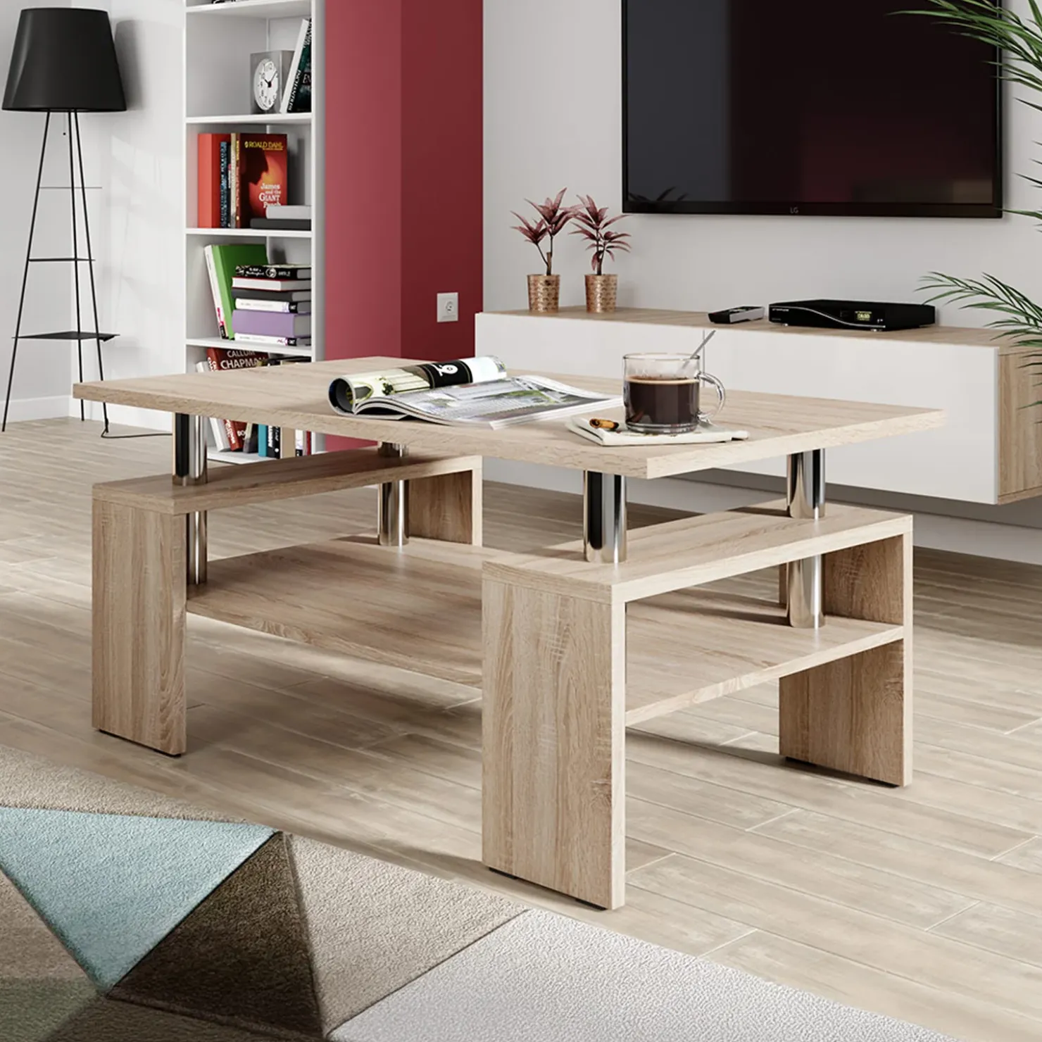 Garnero Arredamenti Tavolino da salotto 110x60cm design moderno Thalena Rovere sonoma Online