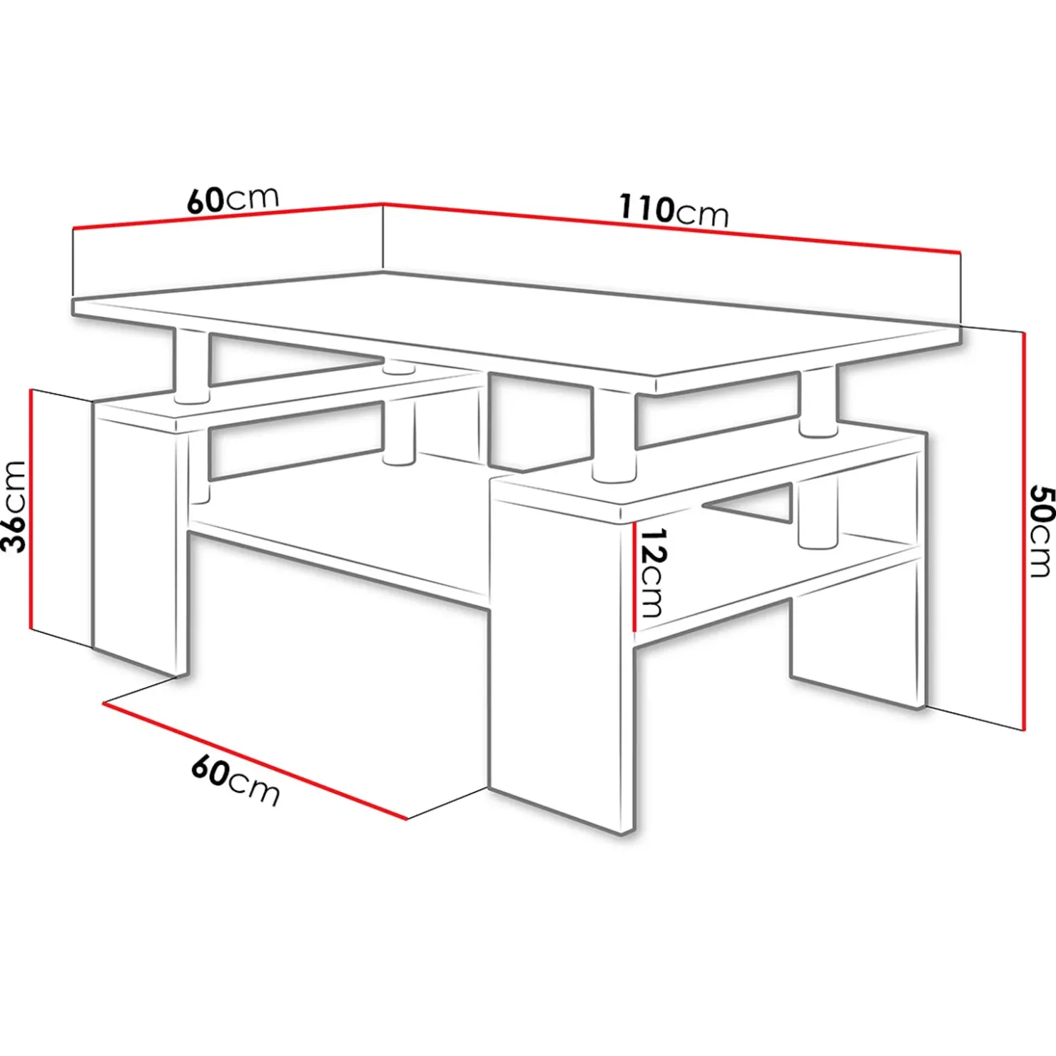 Garnero Arredamenti Tavolino da salotto 110x60cm design moderno Thalena Rovere sonoma Online
