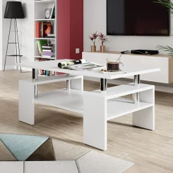 Garnero Arredamenti Tavolino da salotto 110x60cm design moderno bianco Thalena Bianco Opaco