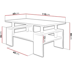 Garnero Arredamenti Tavolino da salotto 110x60cm design moderno bianco Thalena Bianco Opaco