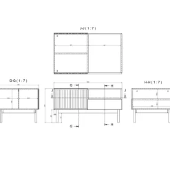 Garnero Arredamenti Tavolino da salotto 106x53cm design cannettato rovere Colby Best