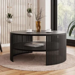 Garnero Arredamenti Tavolino da salotto 75x75cm design moderno nero Elisera Nero Opaco