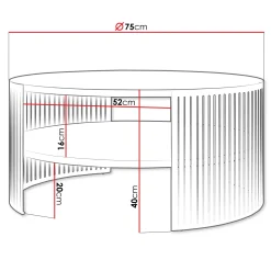 Garnero Arredamenti Tavolino da salotto 75x75cm design moderno nero Elisera Nero Opaco