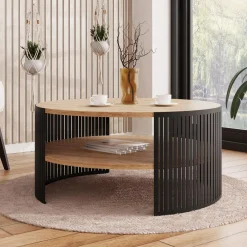 Garnero Arredamenti Tavolino da salotto 75x75cm design moderno rovere nero Elisera Rovere - Nero opaco Hot