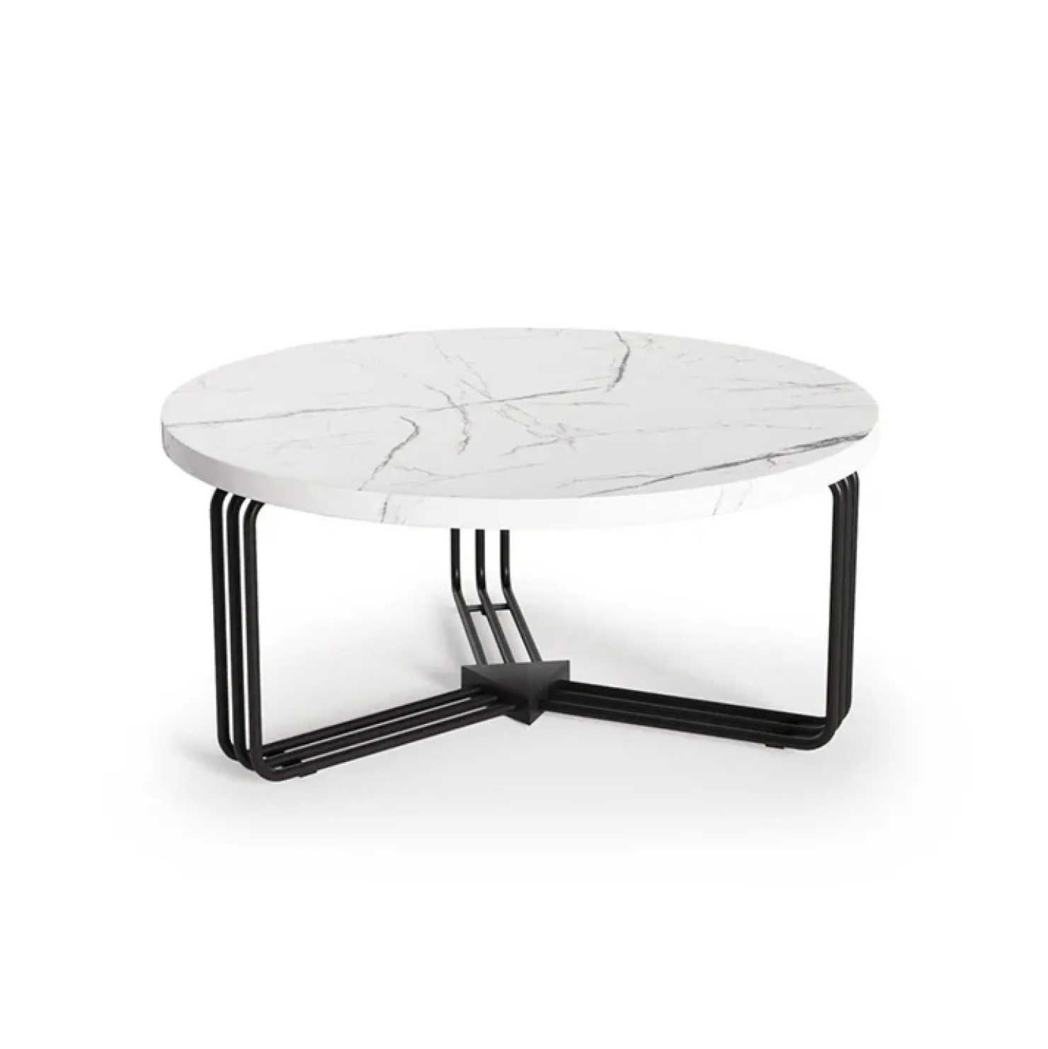 Garnero Arredamenti Tavolino da salotto 80x36cm effetto marmo bianco nero Elan Best